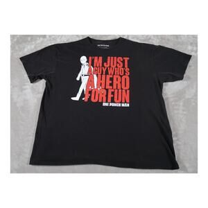 One Punch Man Shirt Mens‎ 2XL Black Anime Graphic Hero Saitama Tee Cartoon Fun